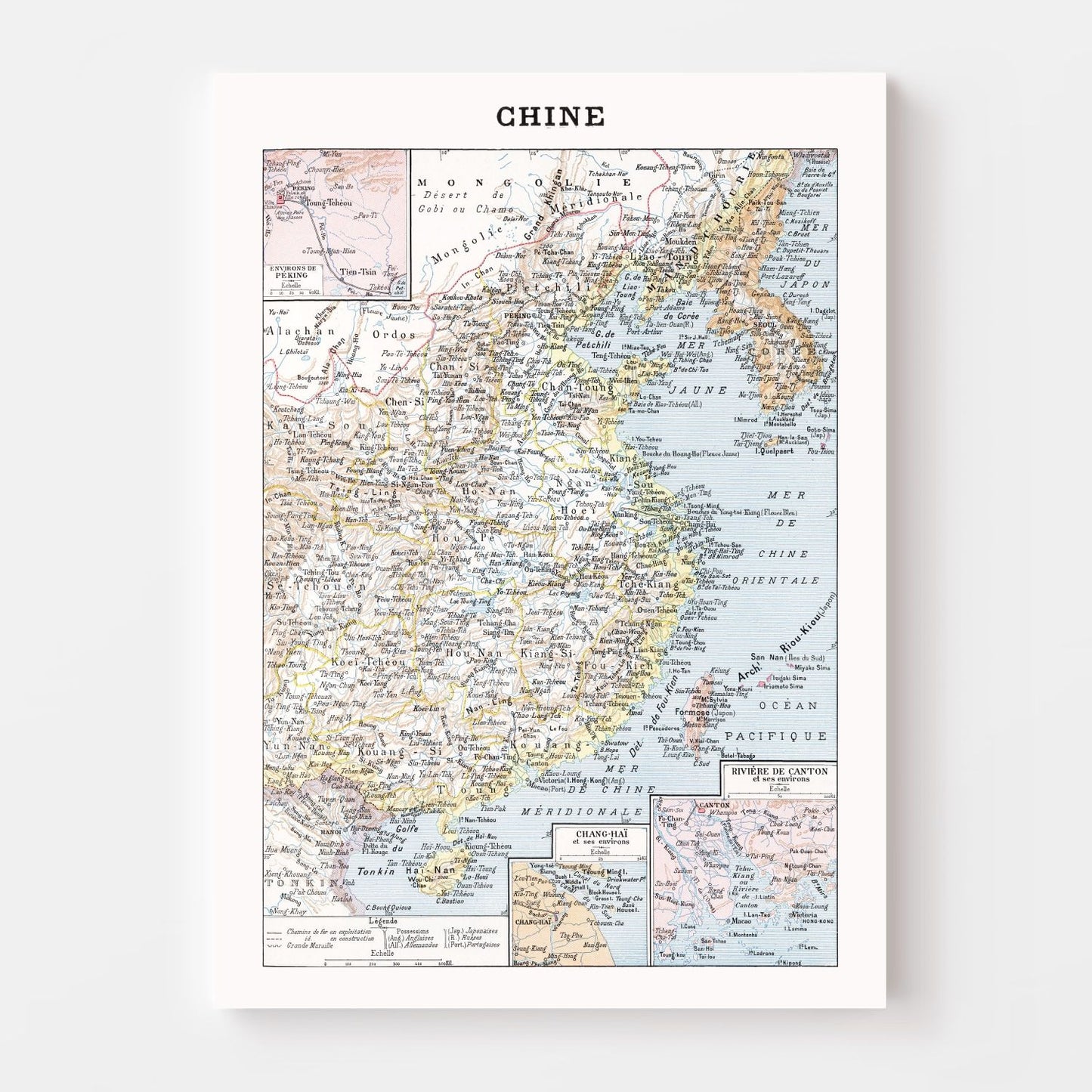 Vintage Map of China 1900