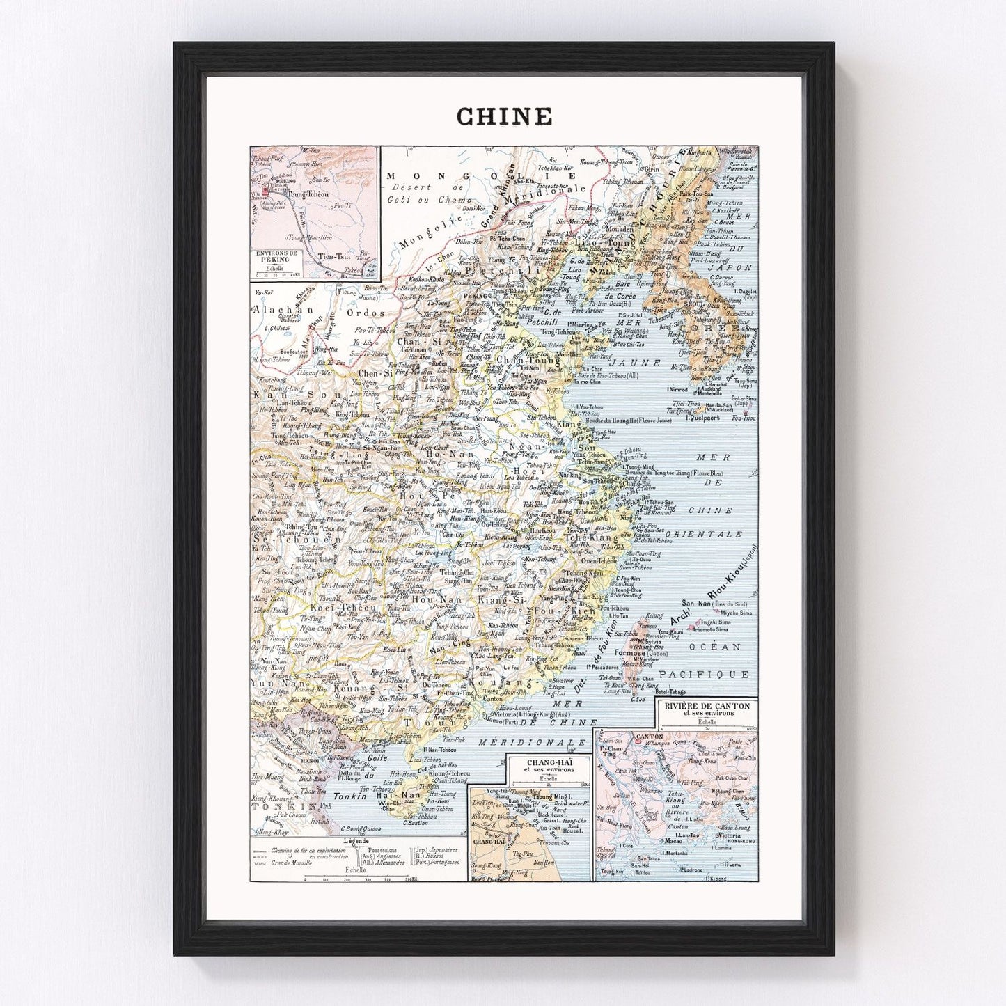 Vintage Map of China 1900
