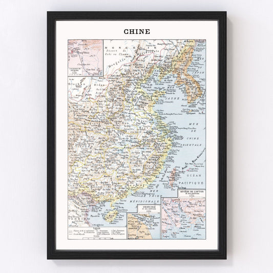Vintage Map of China 1900