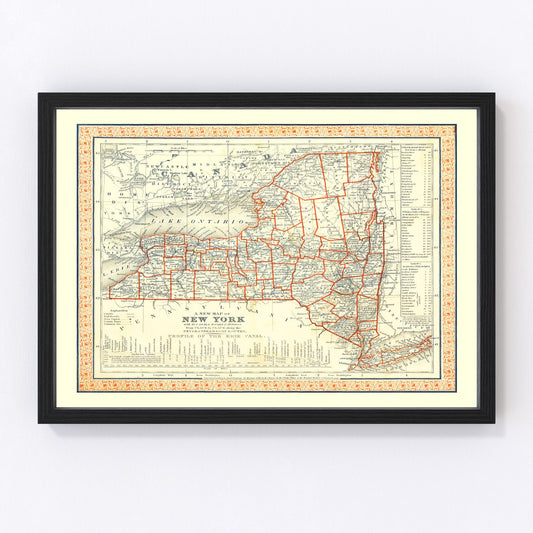Vintage Map of New York 1846