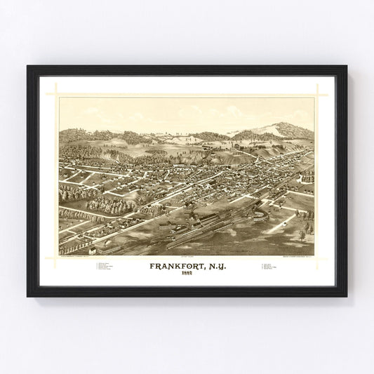 Vintage Map of Frankfort, New York 1887