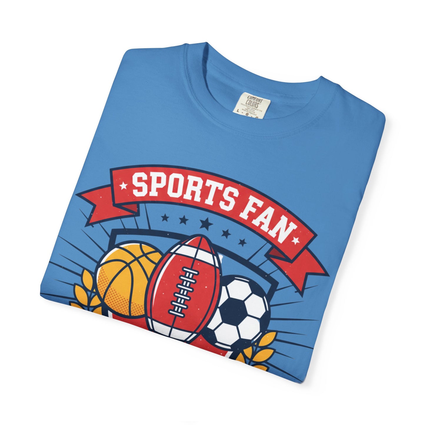 Sports Fan emblem T-shirt | Football Basketball Soccer Baseball