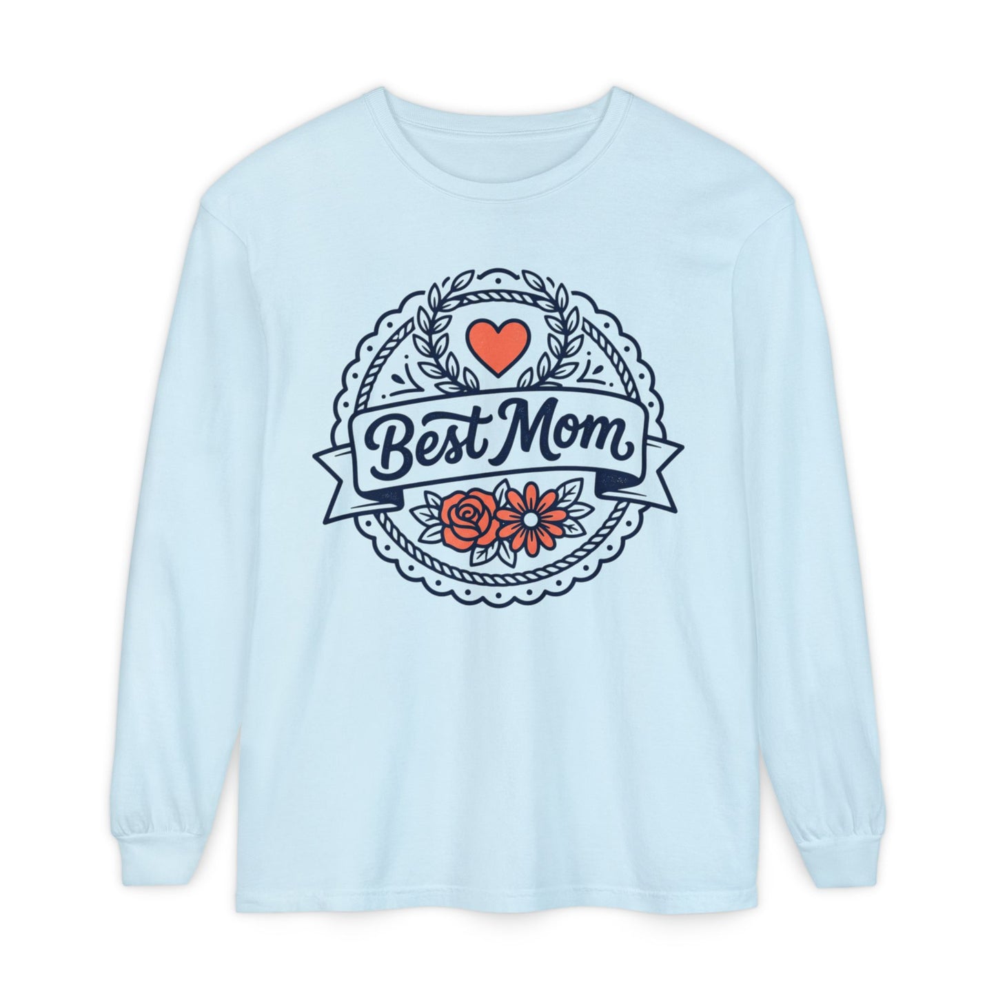 Best Mom Long Sleeve T-Shirt — Floral Heart Mother's Day Tee