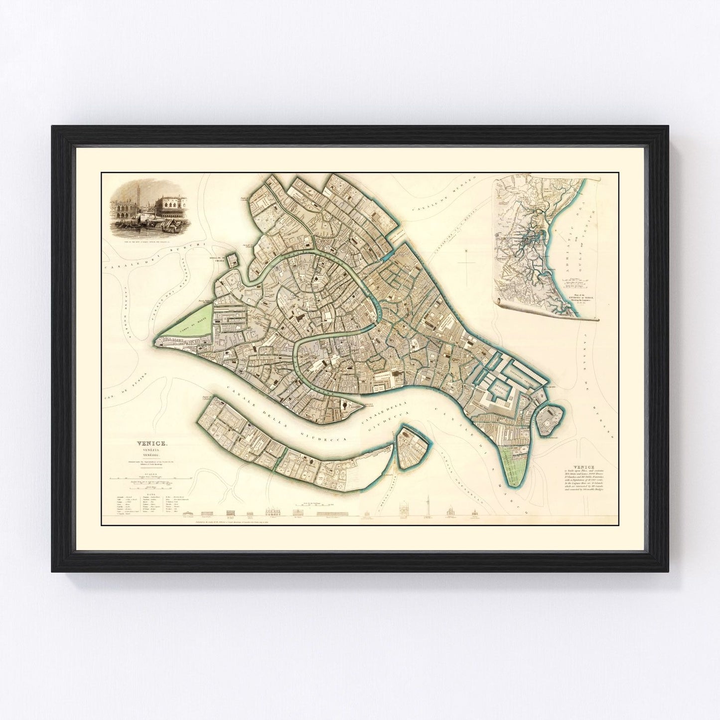 Vintage Map of Venice, Italy 1838