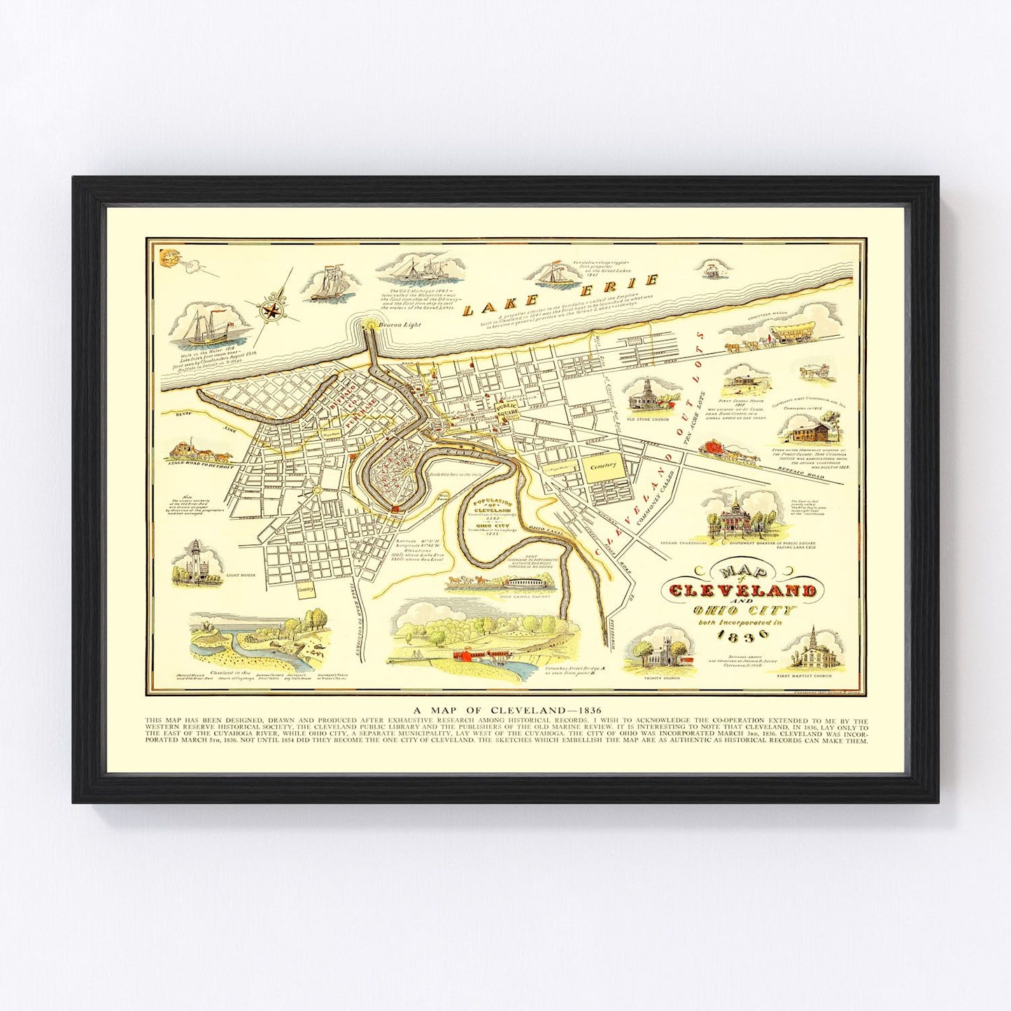 Vintage Map of Cleveland, Ohio 1937