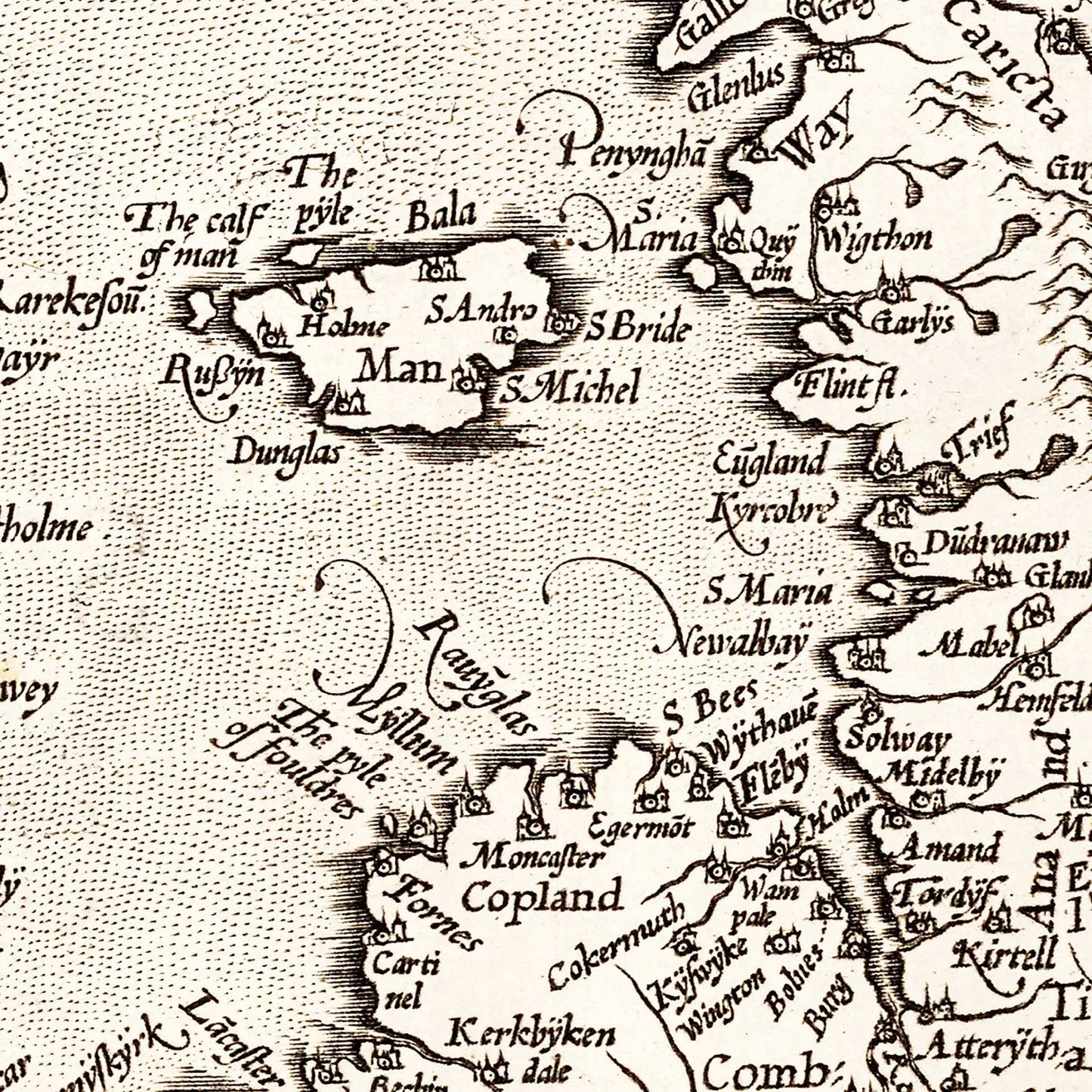 Vintage Map of England, Scotland, Ireland 1570