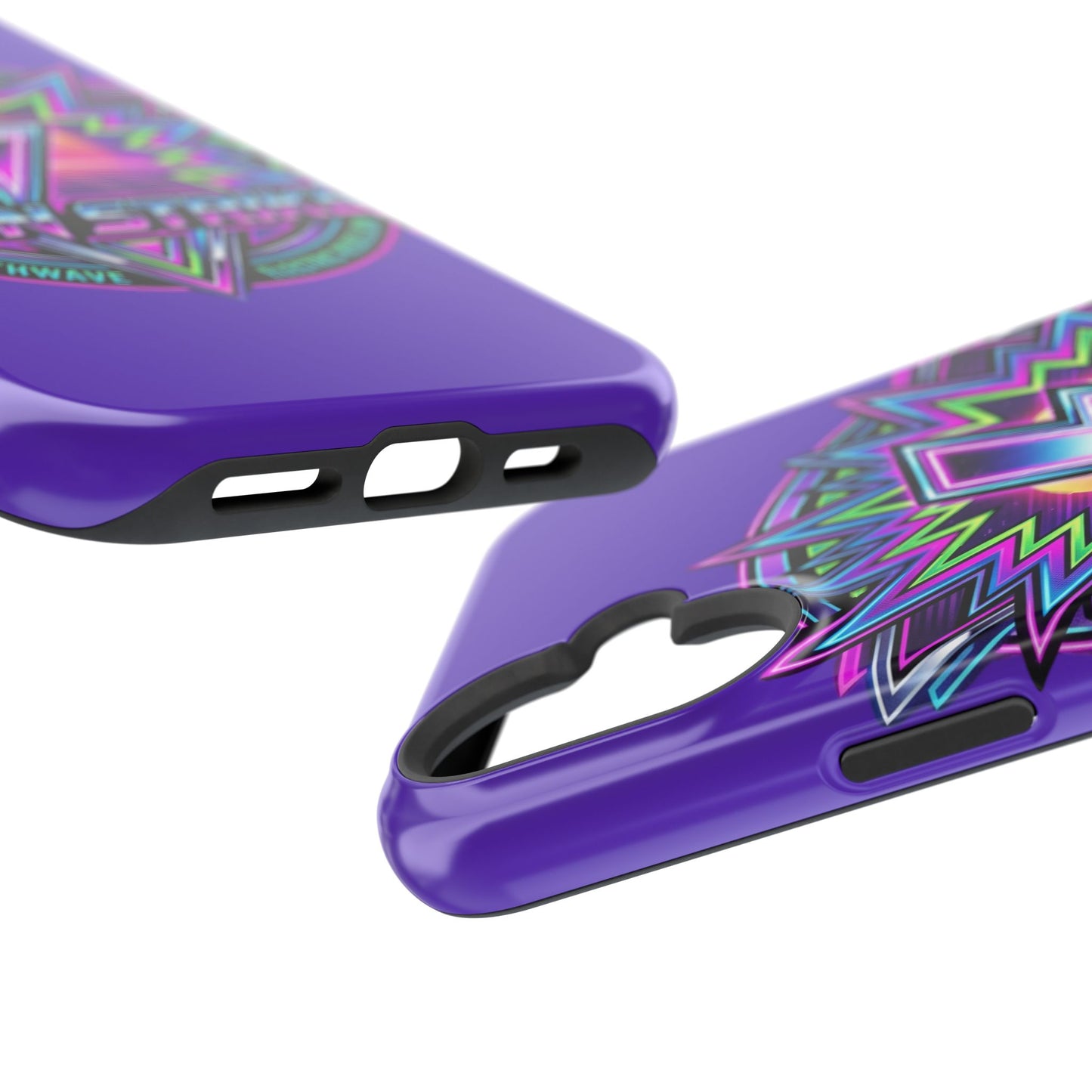 Neon Strike Phone Case — Retro 80s Lightning Magnetic Impact-Resistant Cover