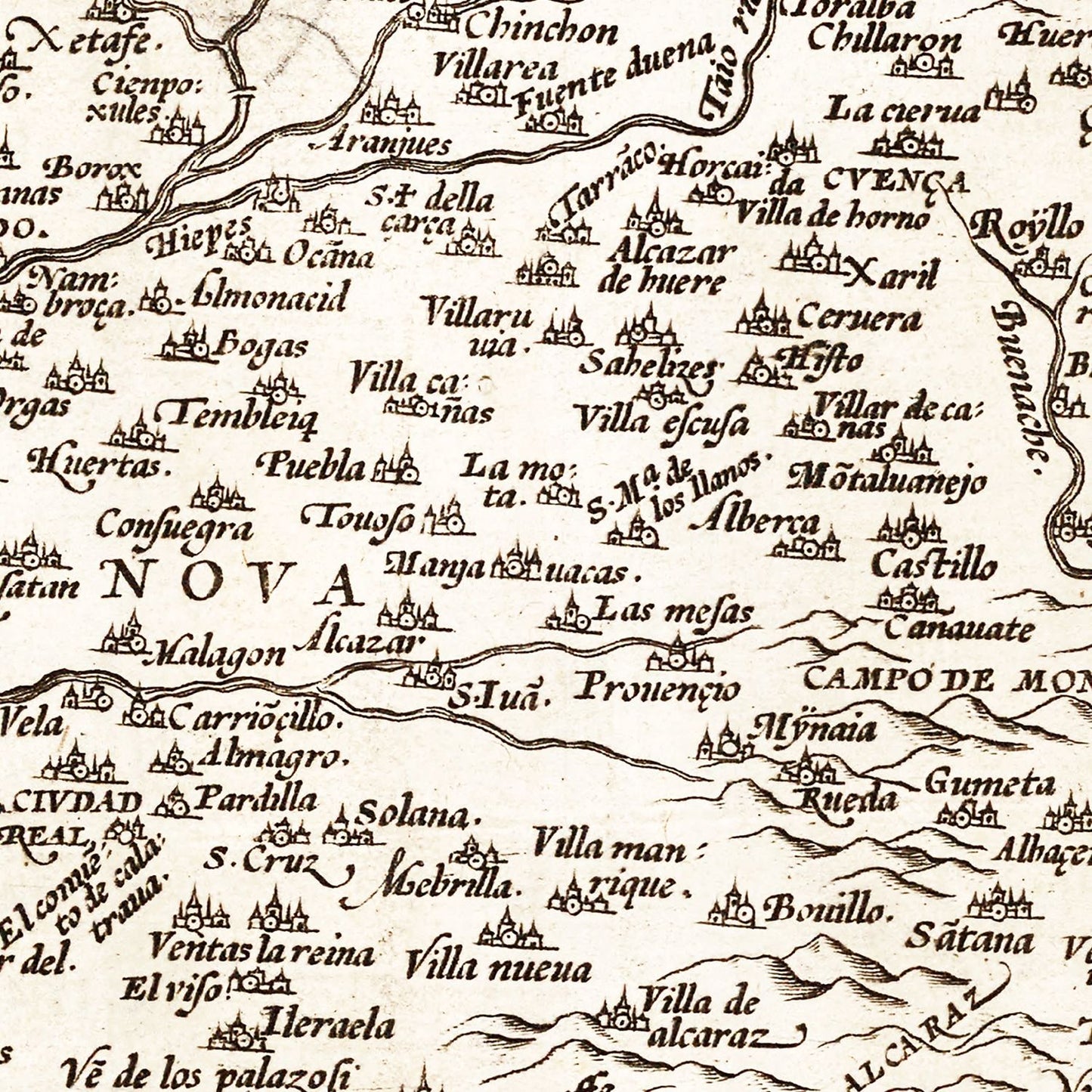 Vintage Map of Portugal 1570