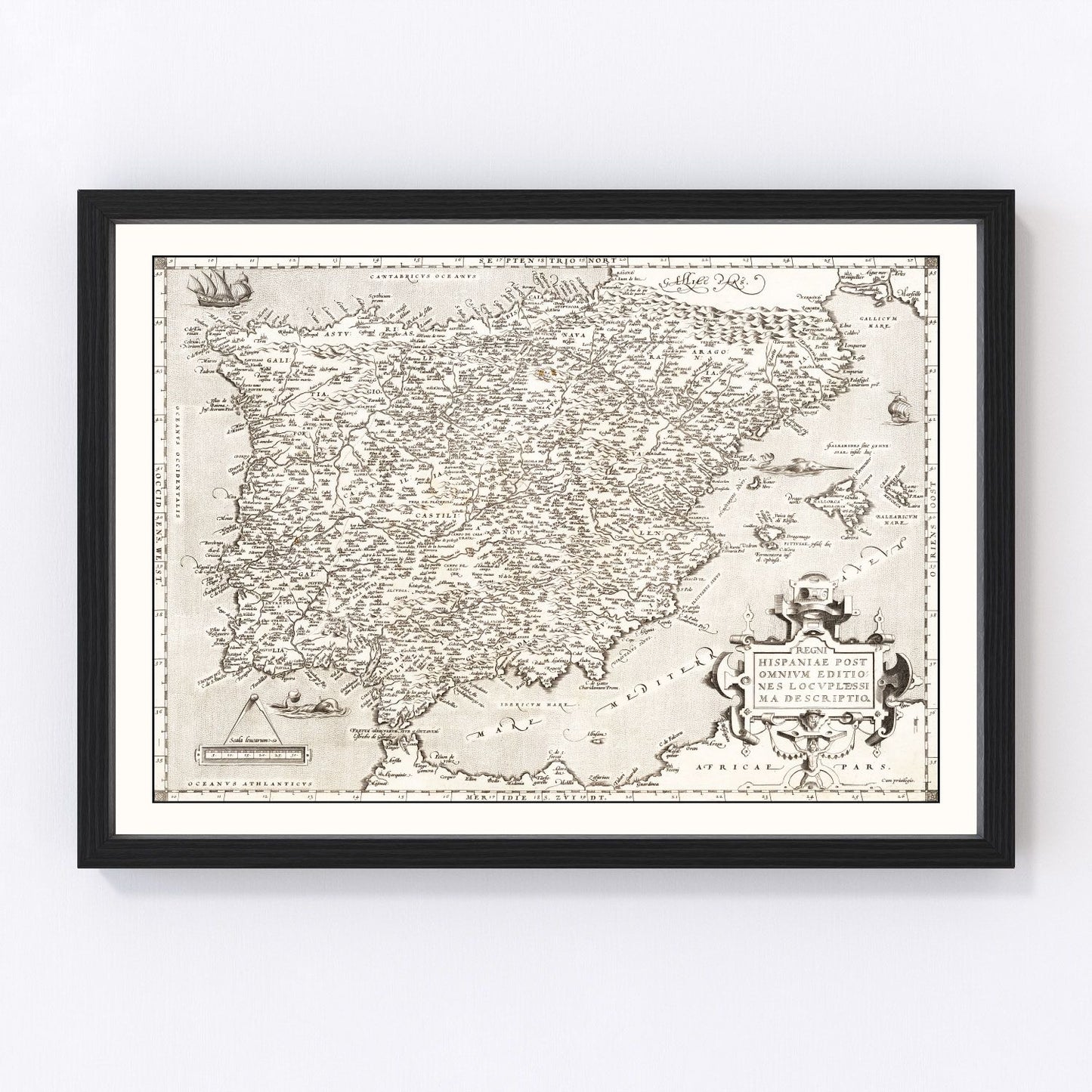 Vintage Map of Portugal 1570