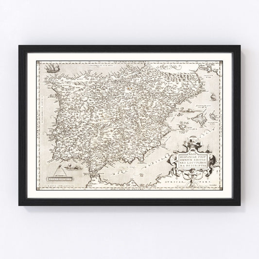 Vintage Map of Portugal 1570