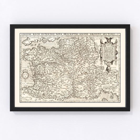 Vintage Map of France 1570