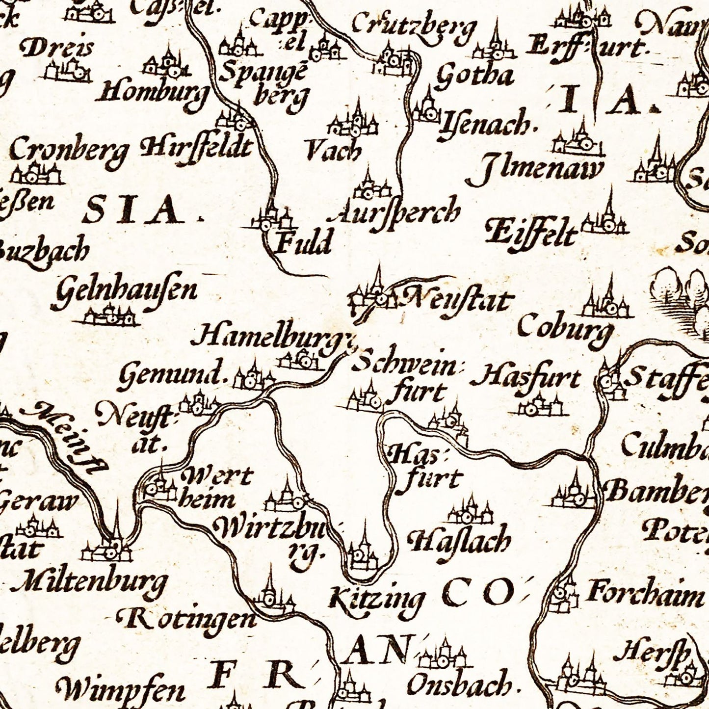Vintage Map of Germania 1570