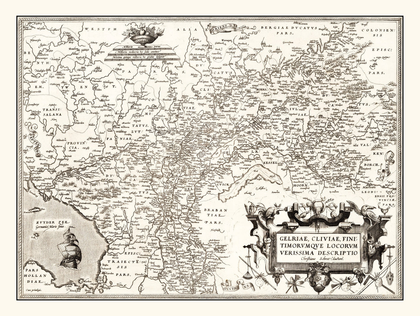Vintage Map of Germany 1570