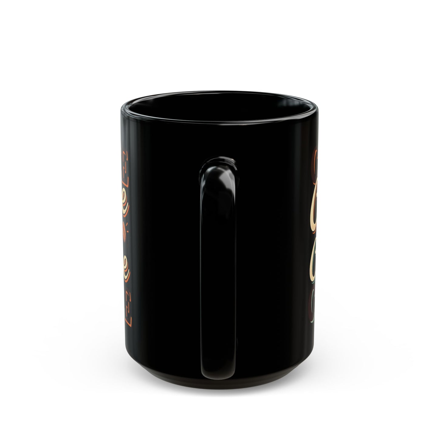 Coffee Lovers Black Mug — Retro 'Coffee' Typography with Steaming Cup (11oz & 15oz)