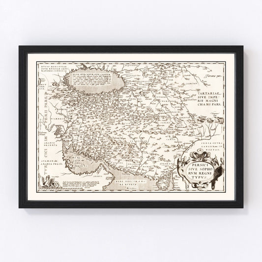 Vintage Map of Persian Empire, 1570