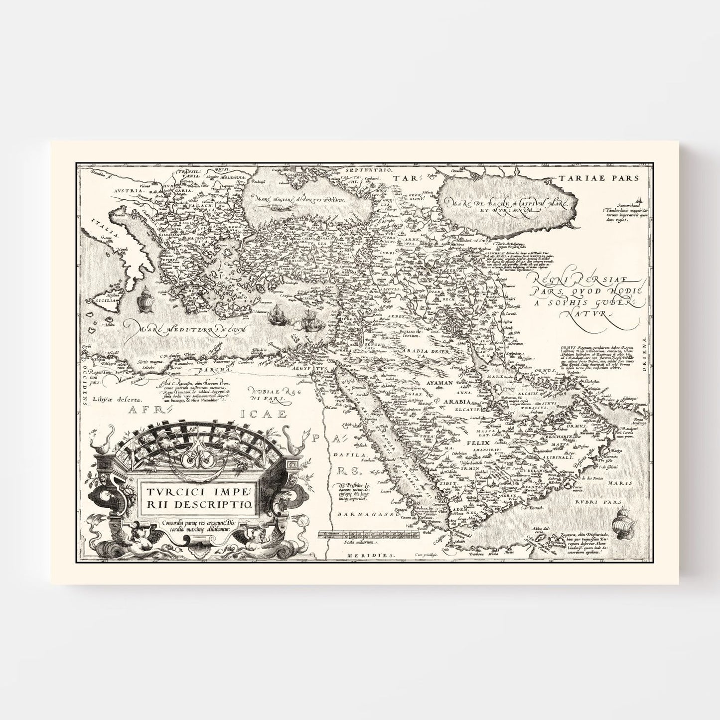 Vintage Map of Turkish Empire, 1570