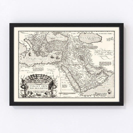 Vintage Map of Turkish Empire, 1570