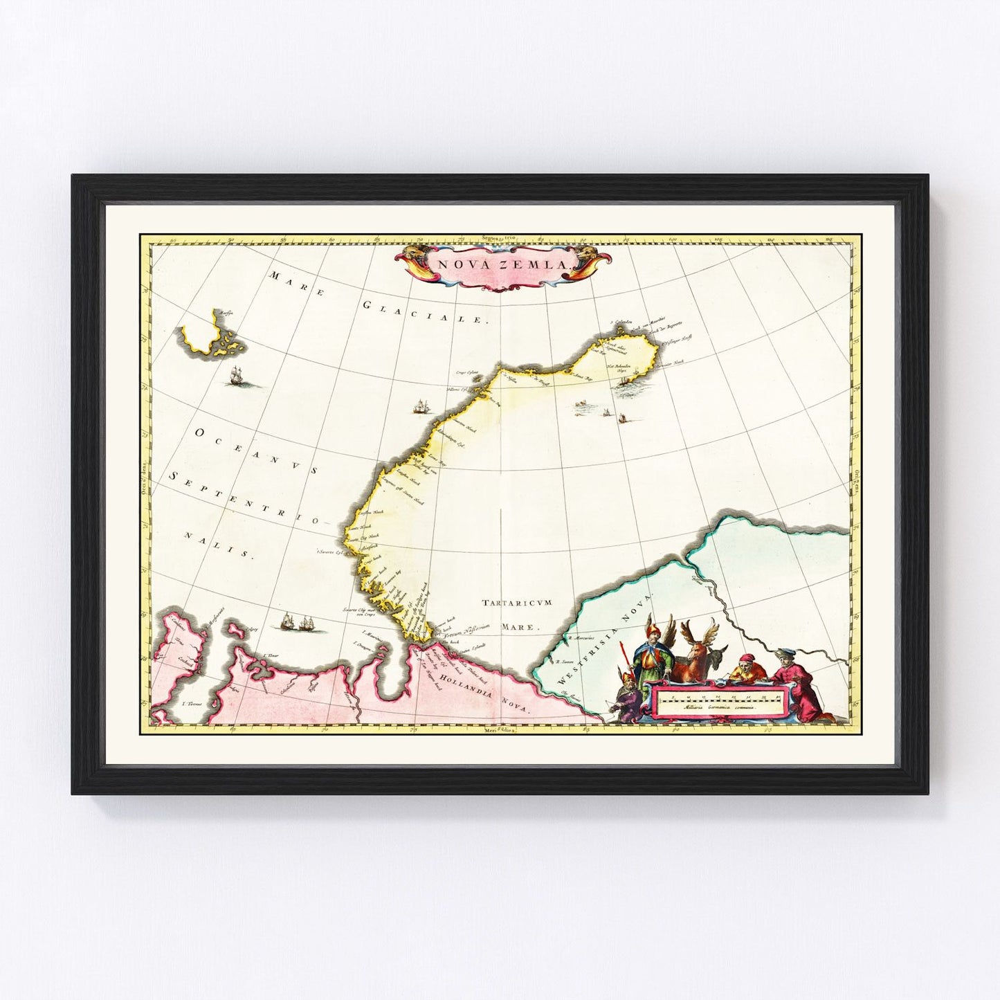 Vintage Map of Nova Zembla, 1665