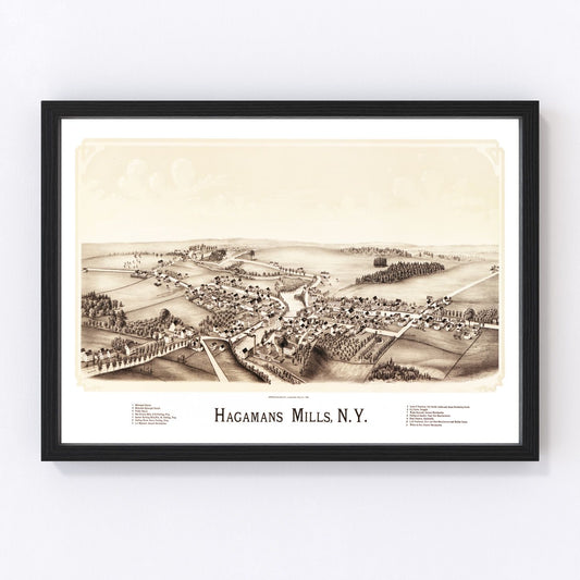 Vintage Map of Hagamans Mills, New York 1890