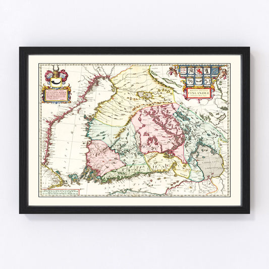 Vintage Map of Finland 1665