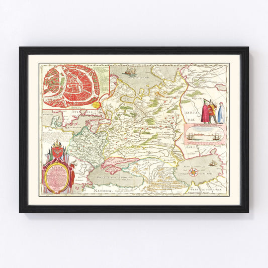 Vintage Map of Russia 1665