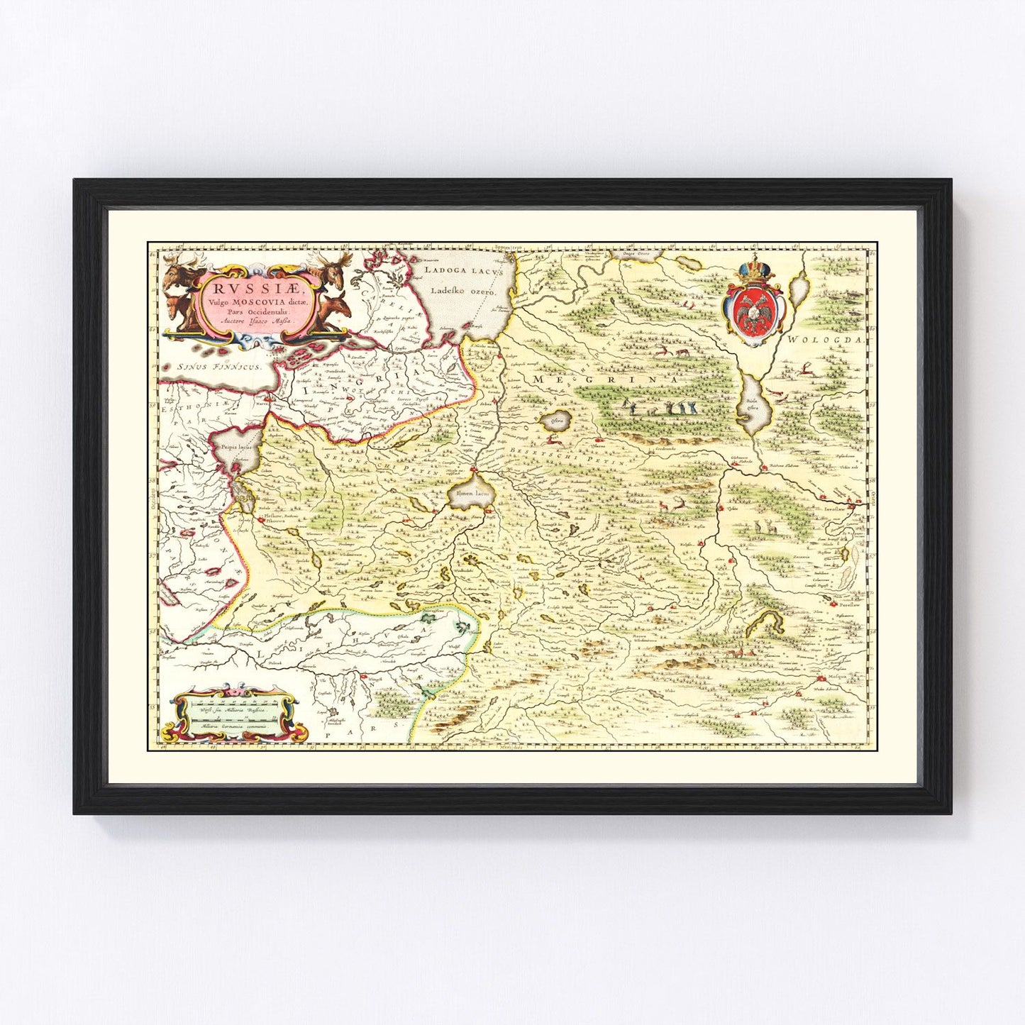 Vintage Map of Russia 1665