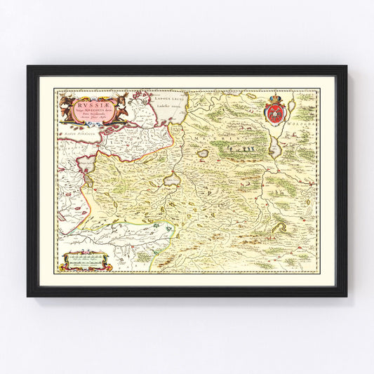 Vintage Map of Russia 1665