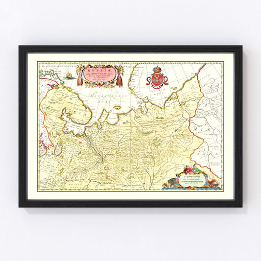Vintage Map of Russia 1665