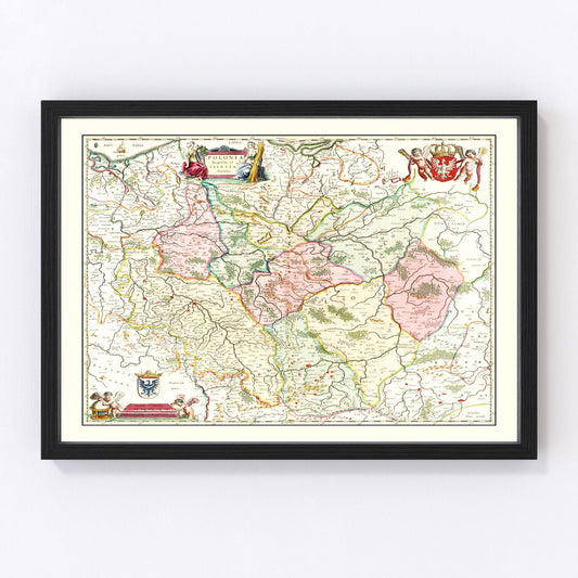 Vintage Map of Poland 1665