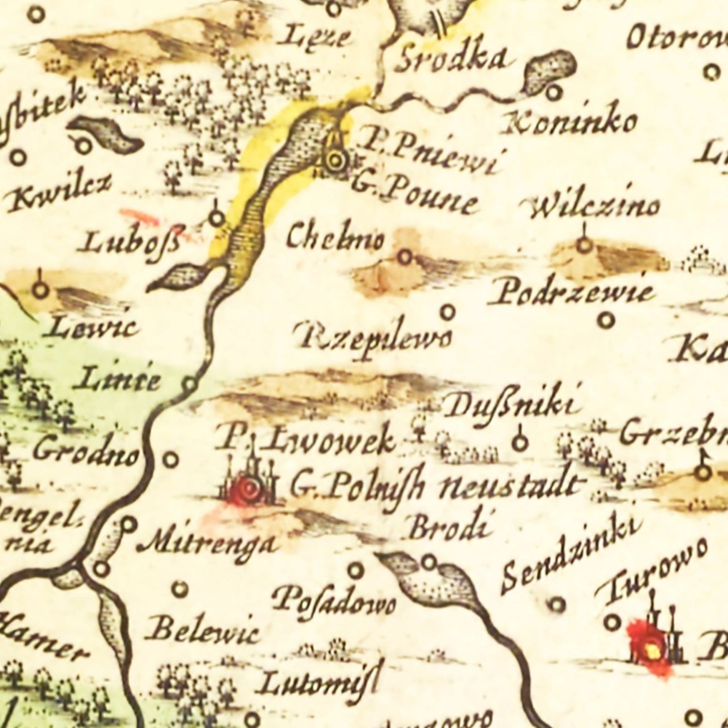 Vintage Map of Poland 1665