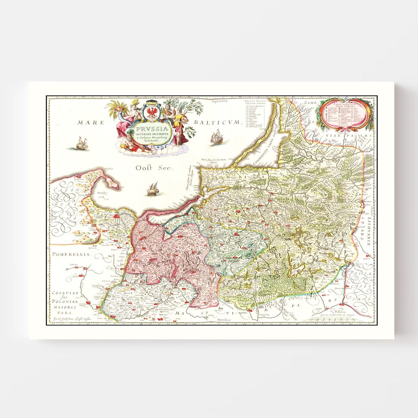 Vintage Map of Prussia 1665