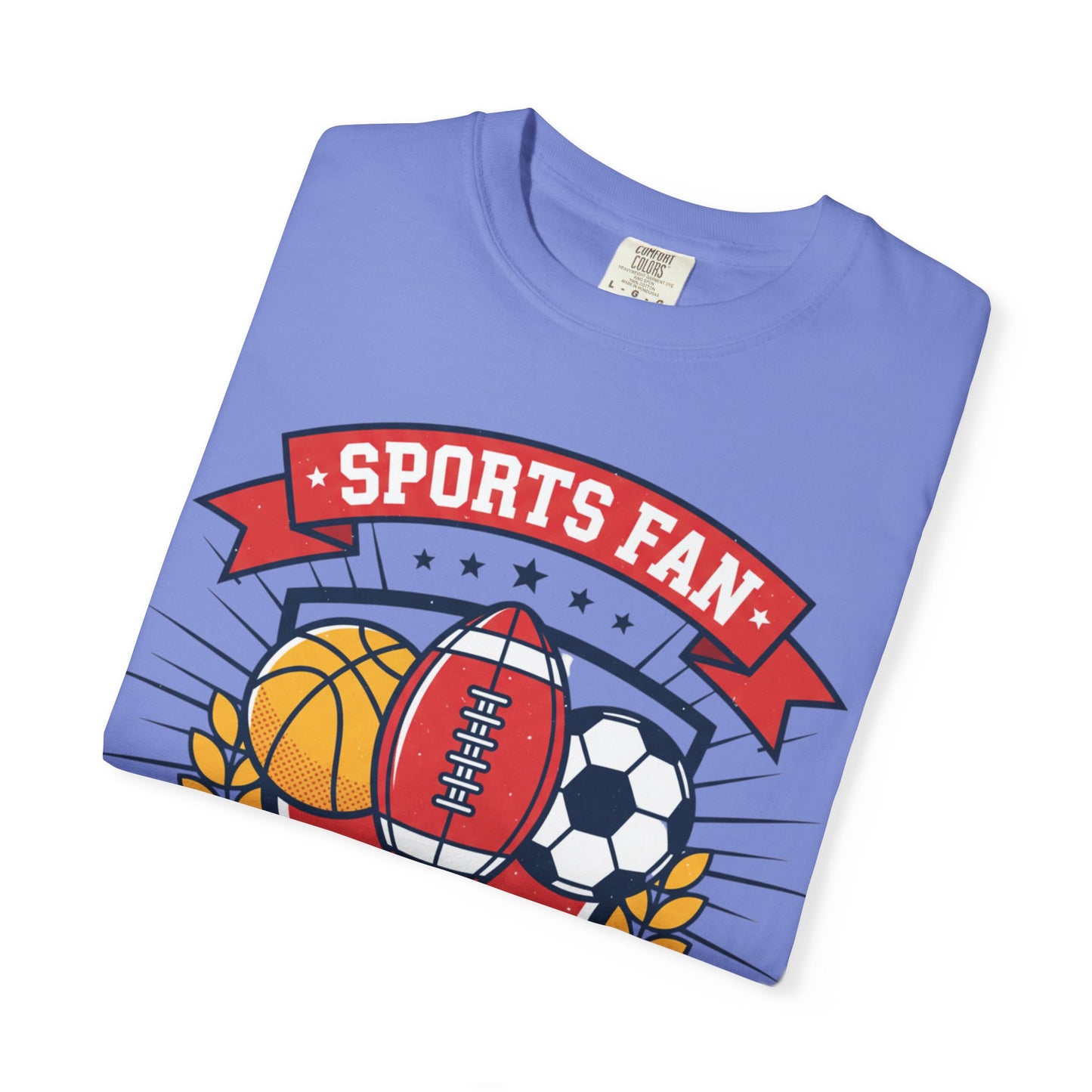 Sports Fan emblem T-shirt | Football Basketball Soccer Baseball