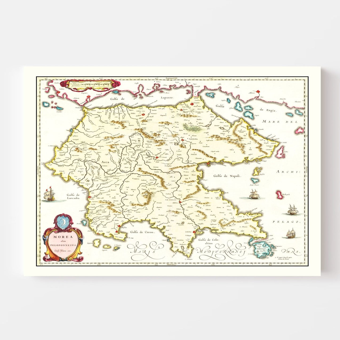 Vintage Map of Ottoman Empire  1665