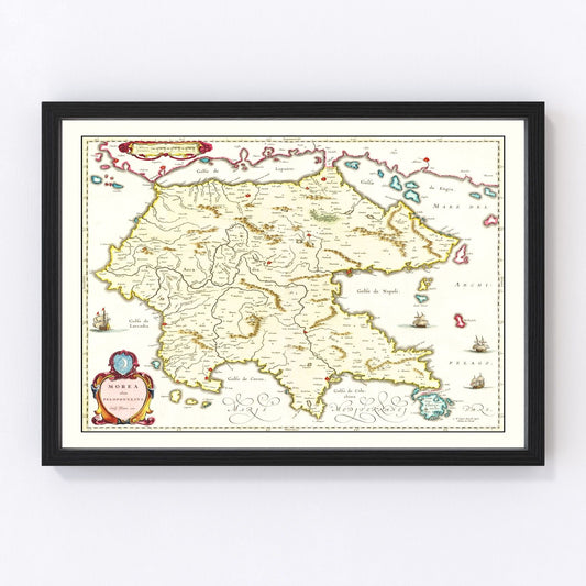 Vintage Map of Ottoman Empire  1665
