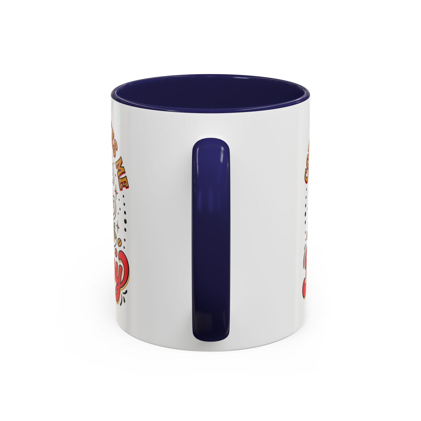 Coffee Mug — "Coffee Makes Me Happy" Cute Retro Accent Mug (11/15oz)
