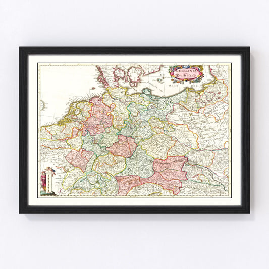 Vintage Map of Germany 1665