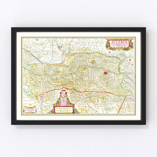 Vintage Map of Austria 1665