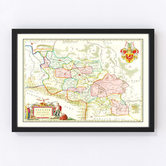 Vintage Map of Silesia 1665