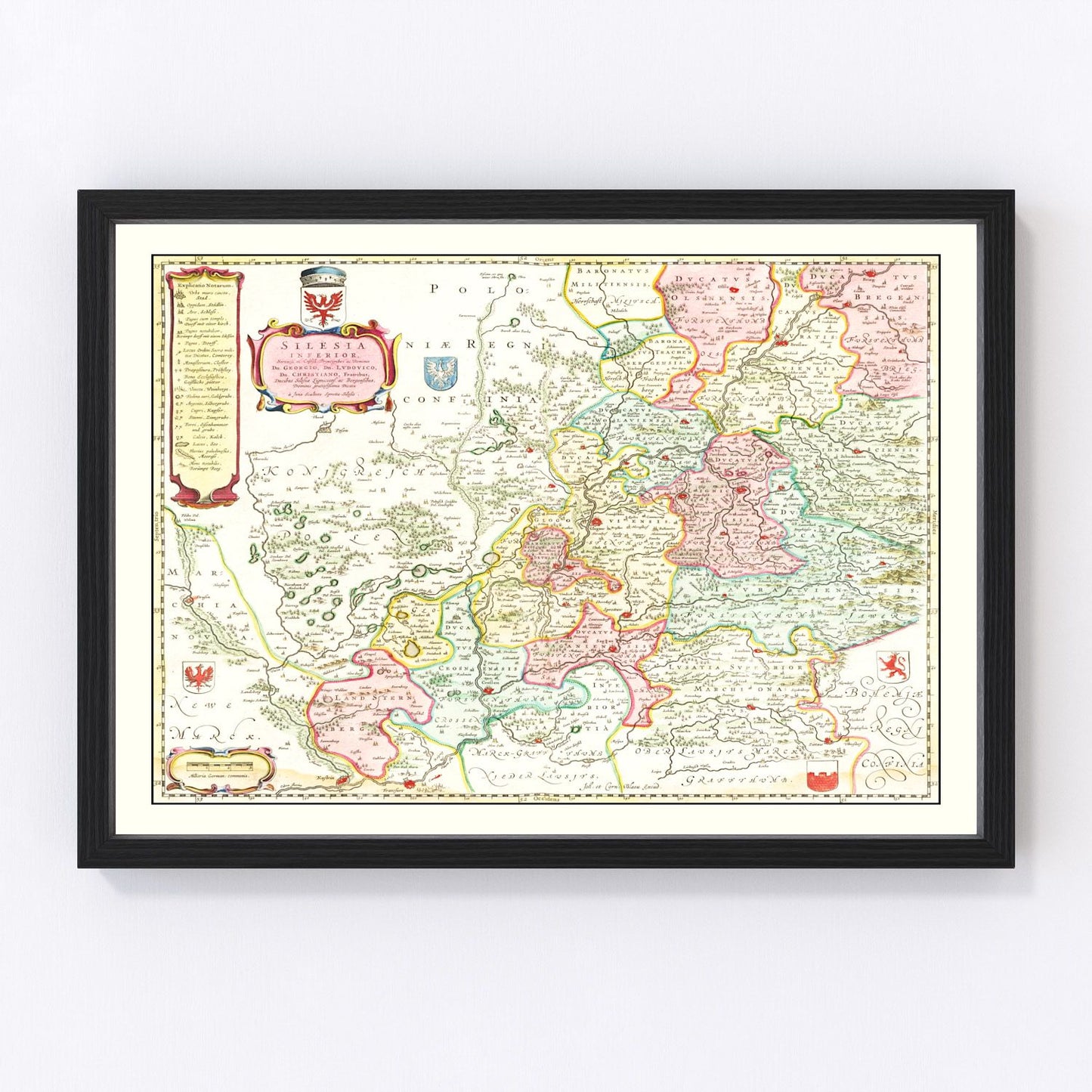 Vintage Map of Lower Silesia, 1665