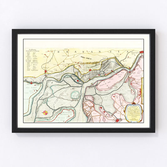 Vintage Map of Antwerp, Belgium 1665