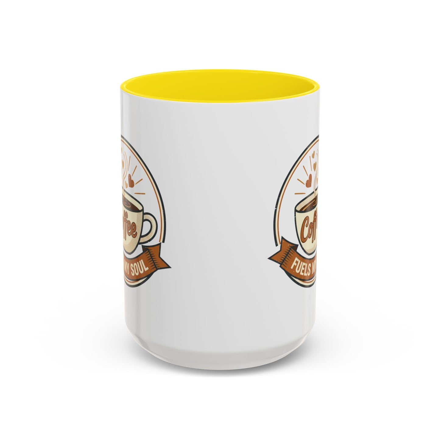 Coffee Mug - "Coffee Fuels My Soul" Accent Ceramic Mug (11/15oz)