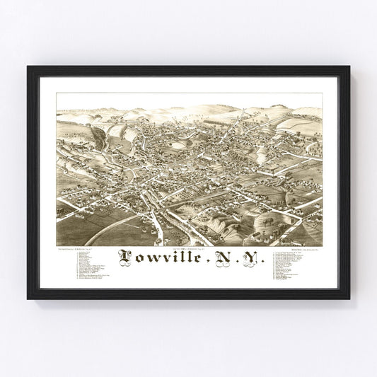 Vintage Map of Lowville, New York 1885
