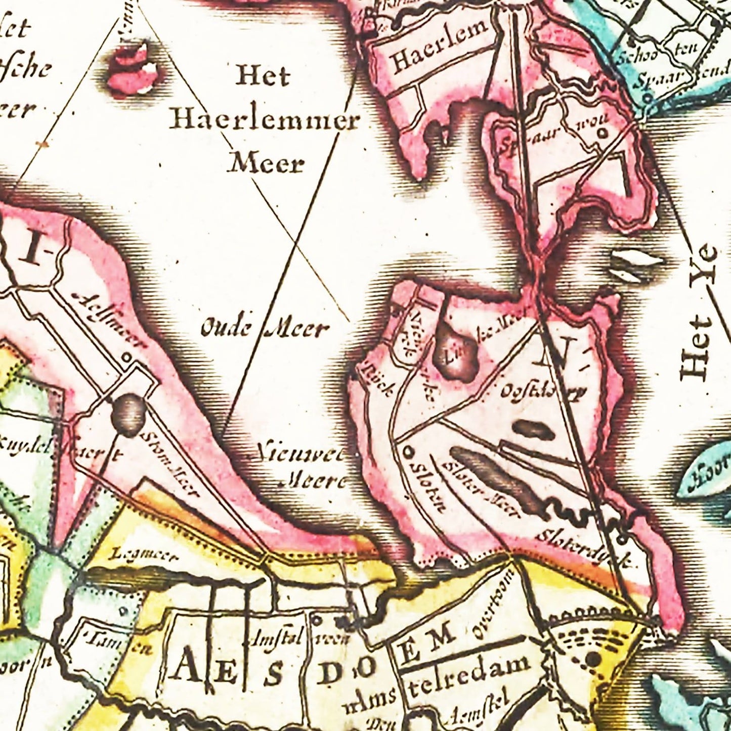 Vintage Map of Holland 1665