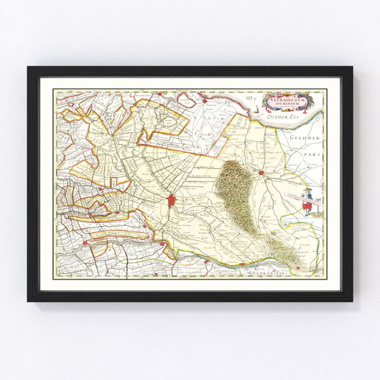Vintage Map of Utrecht, Holland 1665