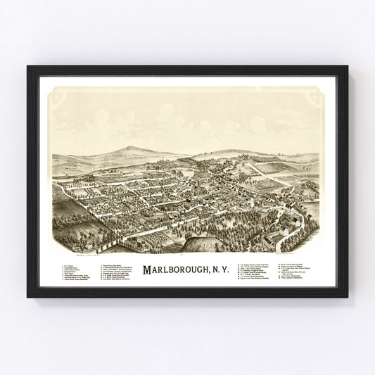 Vintage Map of Malborough, New York 1891