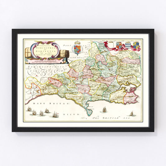 Vintage Map of Dorsetshire 1665