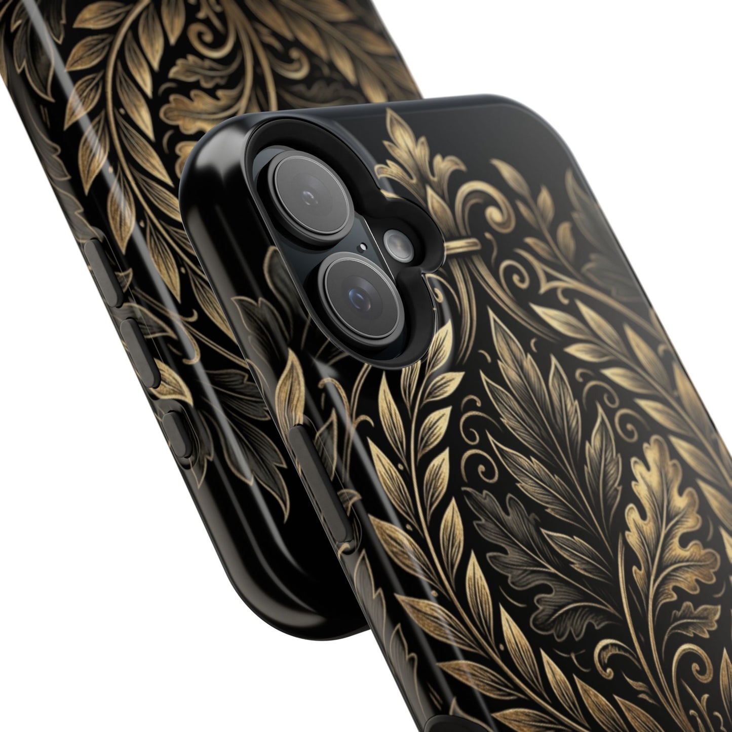 Baroque Gold Leaf Phone Case — Impact-Resistant Protective Cover