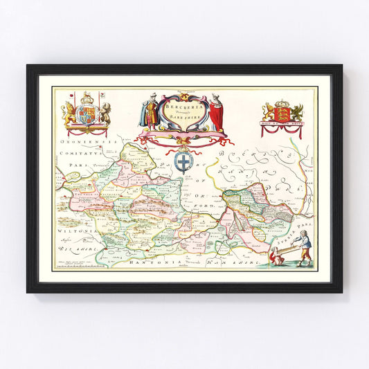 Vintage Map of Berkshire 1665