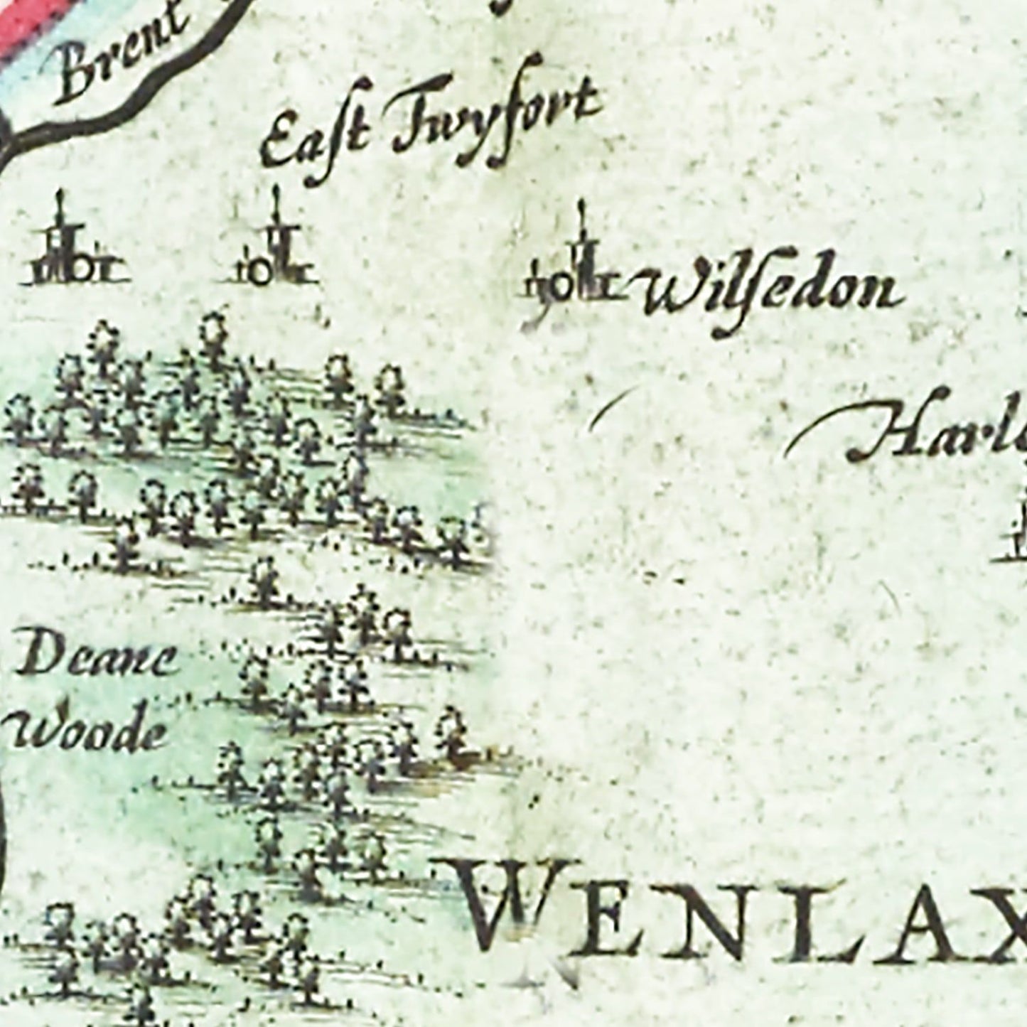 Vintage Map of Middlesex 1665
