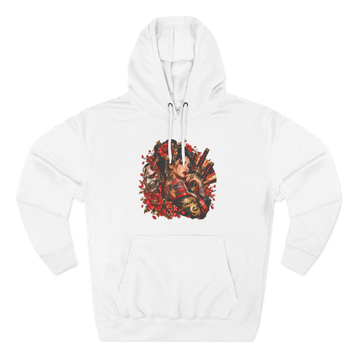 Floral Skull Hoodie — Gothic Rose Graphic Fleece Hoodie